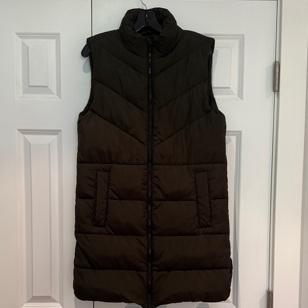 Noisy may dark green Puffer Vest